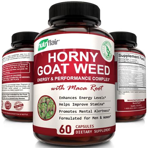 Horny goat walmart - Appropriate for both men and women. Balincer Horny Goat Weed 500mg Stamina and Libido Booster plus Maca is made in the USA, produced in an FDA registered facility with GMP standards, undergoing rigorous 3rd-party laboratory testing for stability, potency, quality, and purity. Horny Goat Weed is a plant that contains high levels of Icariin.